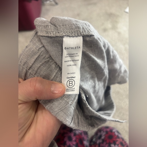 Athleta Womens 6 Cabo Linen 4" Short Pull On Wide Waist Band Stretch Drawstring - Picture 8 of 12